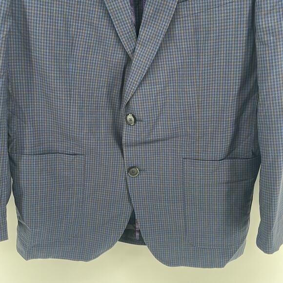 Ted Baker 100% wool plaid lightly lined sport coat blazer sz 44R - Picture 3 of 6